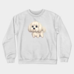 Cute Maltese Dog Drawing Crewneck Sweatshirt